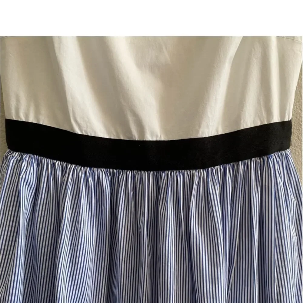 Kate Spade Broome Street Pinstripe blue & white dress. Sz 8 $229 - Picture 12 of 15